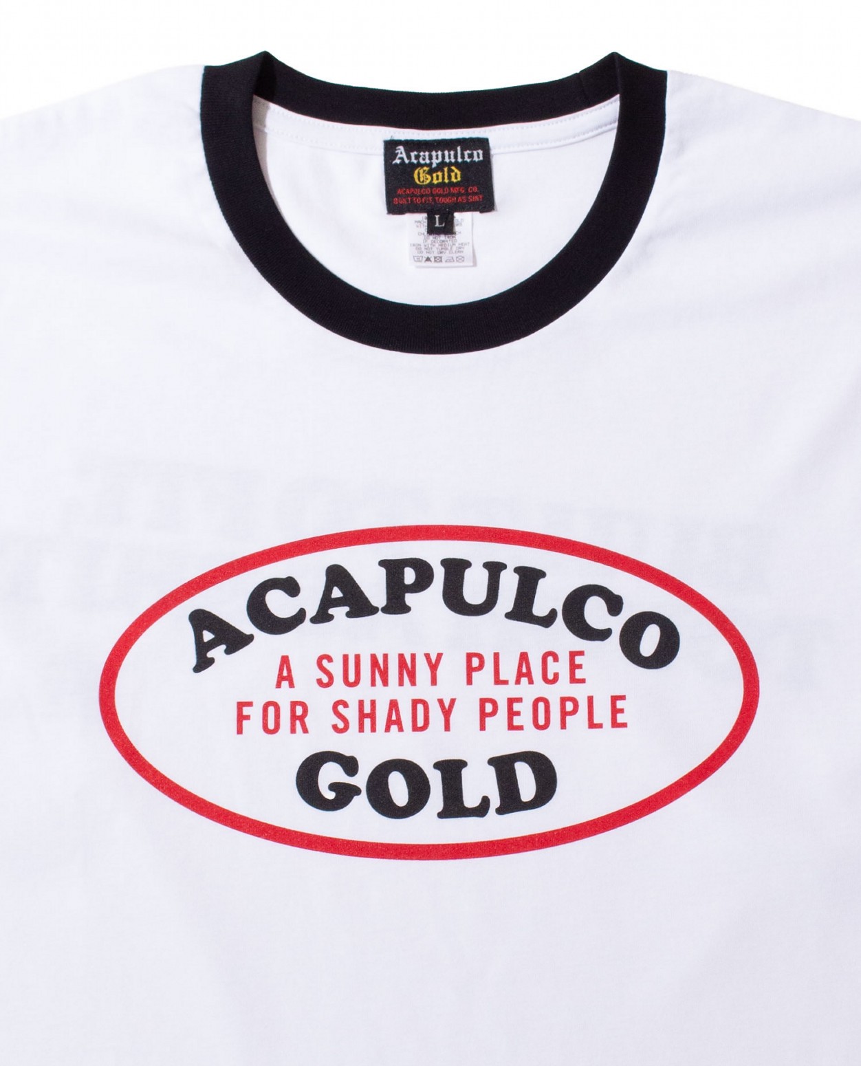 ACAPULCO GOLD/ץ륳 ɡOVAL LOGO RINGER TEE T / WHITE/BLACK