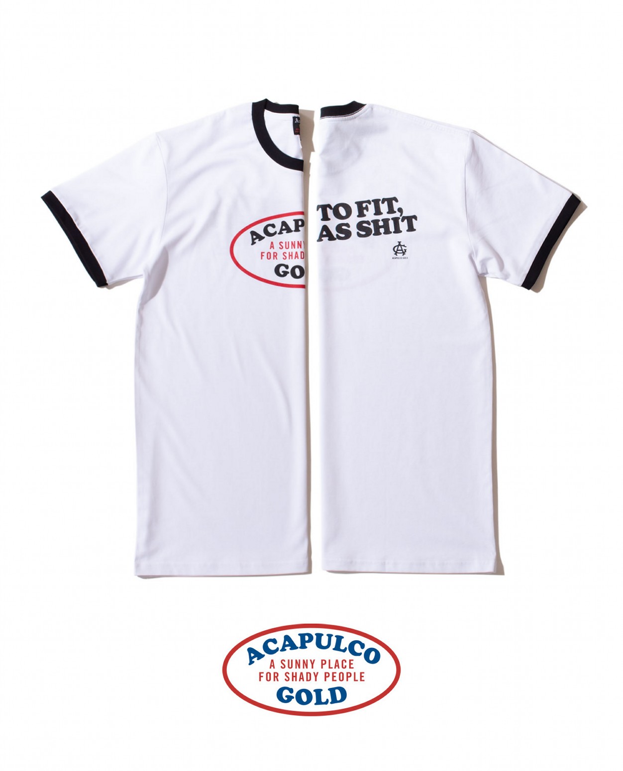 ACAPULCO GOLD/ץ륳 ɡOVAL LOGO RINGER TEE T / WHITE/BLACK