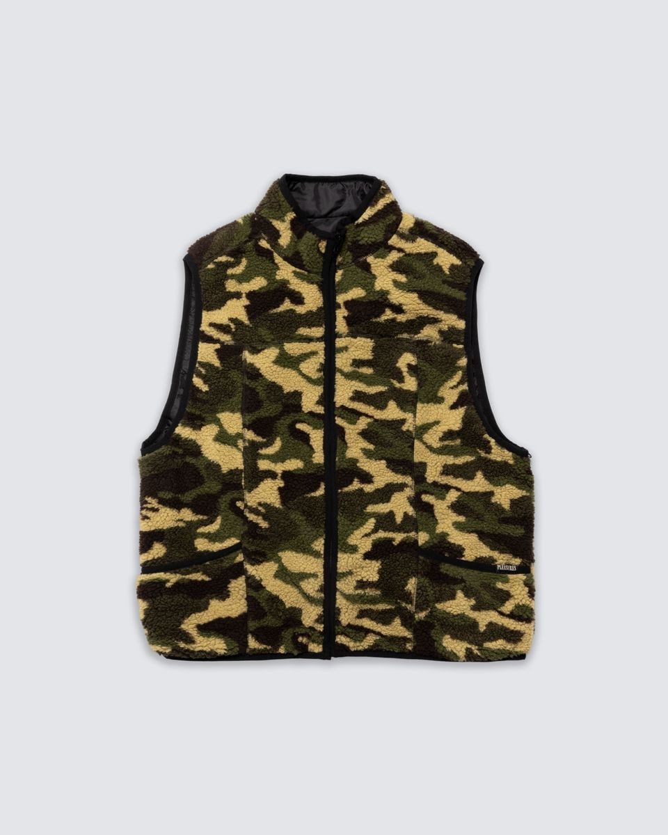 ��PLEASURES/�ץ쥸�㡼����FELIS REVERSIBLE VEST �٥��� / CAMO / BLACK