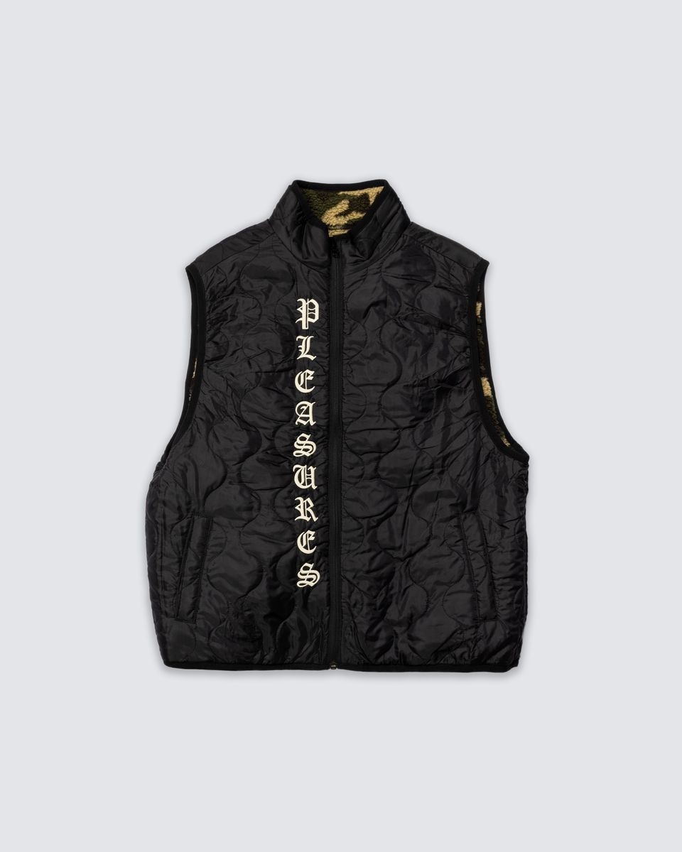 ��PLEASURES/�ץ쥸�㡼����FELIS REVERSIBLE VEST �٥��� / CAMO / BLACK