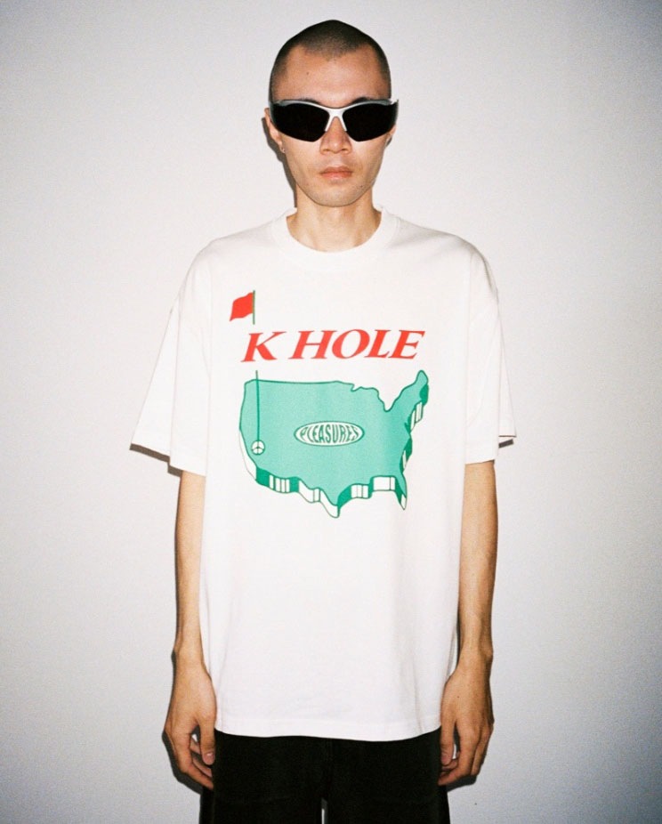 ��PLEASURES/�ץ쥸�㡼����HOLE T-SHIRT T����� / WHITE