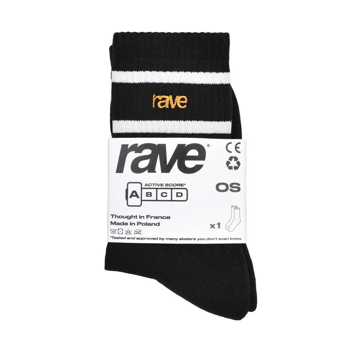 ��RAVE SKATEBOARDS/�쥤�֥������ȥܡ��ɡ�RAVE LOGO SOCKS (PACK OF 3 PAIRS) ���å��� / BLACK �֥�å� ��