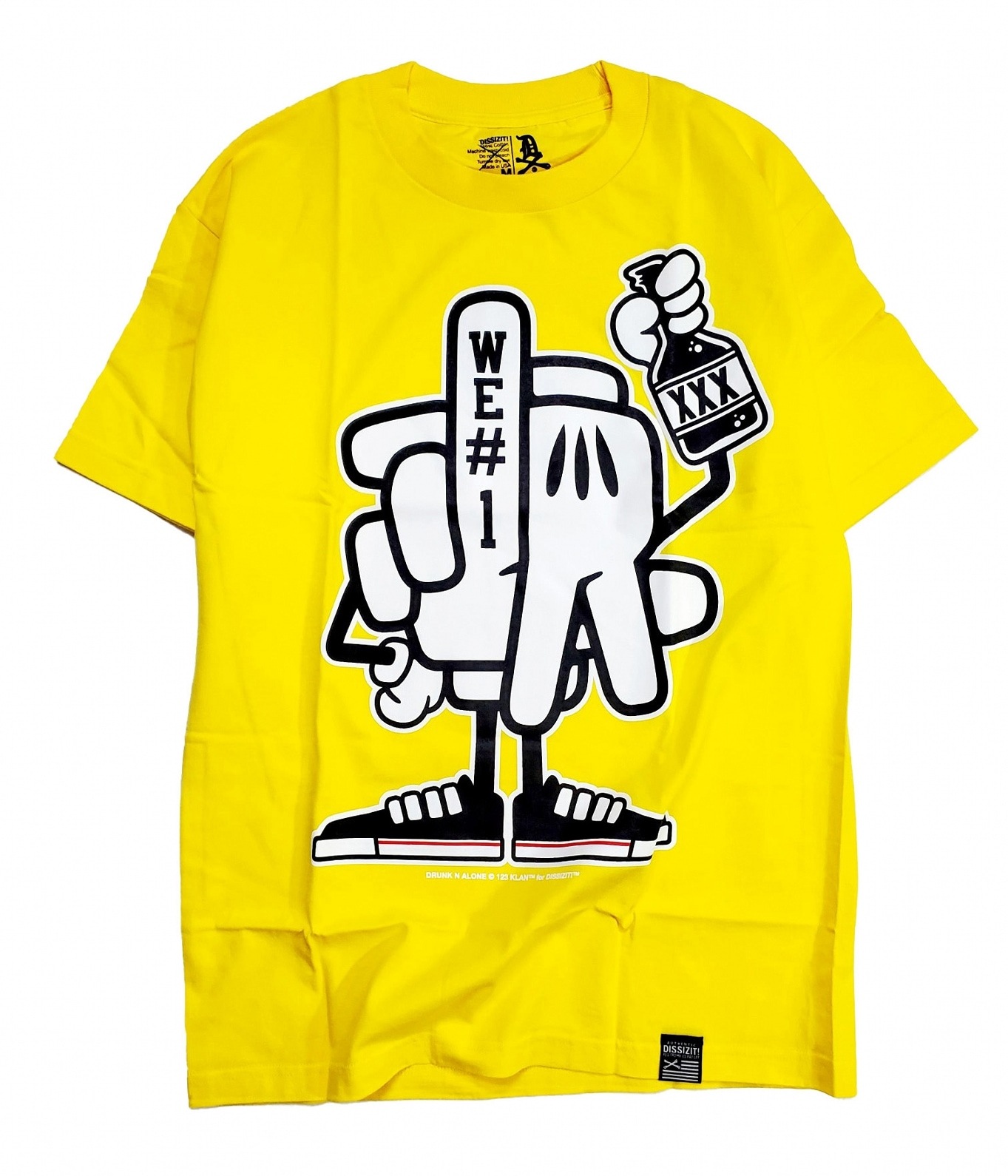 ��DISSIZIT/�ǥ����������åȡ�DRUNK AND ALONE TEE T����� / YELLOW ��������