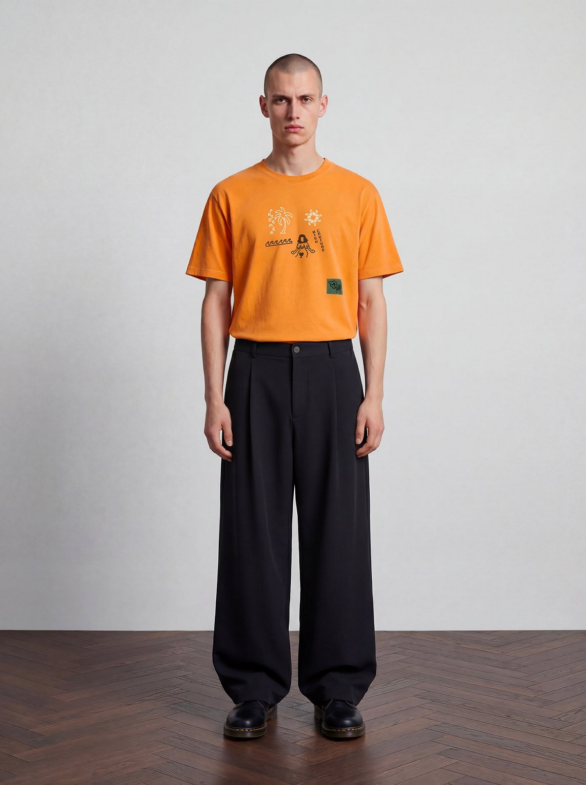 ��PAS DE MER/�ѥɥ����POSTCARD T-SHIRT T����� / ORANGE