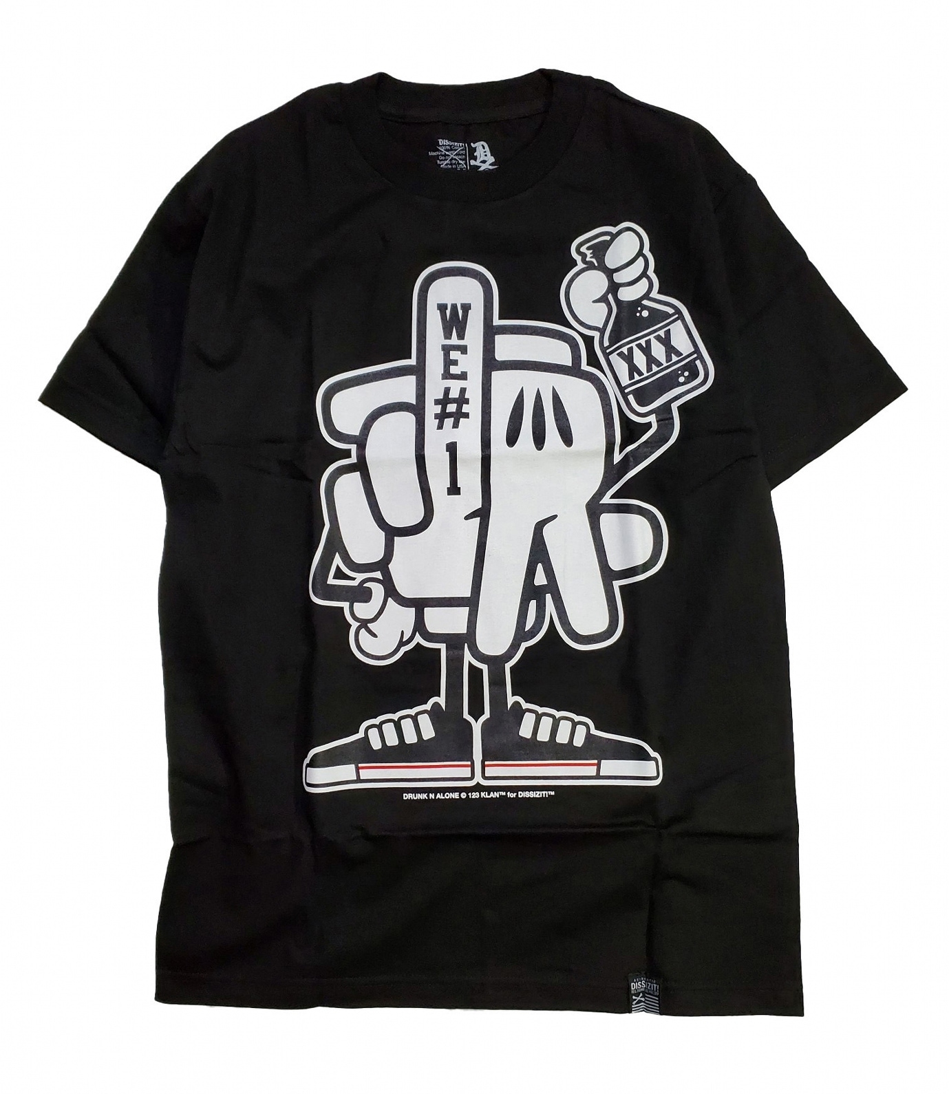 ��DISSIZIT/�ǥ����������åȡ�DRUNK AND ALONE TEE T����� / BLACK �֥�å�