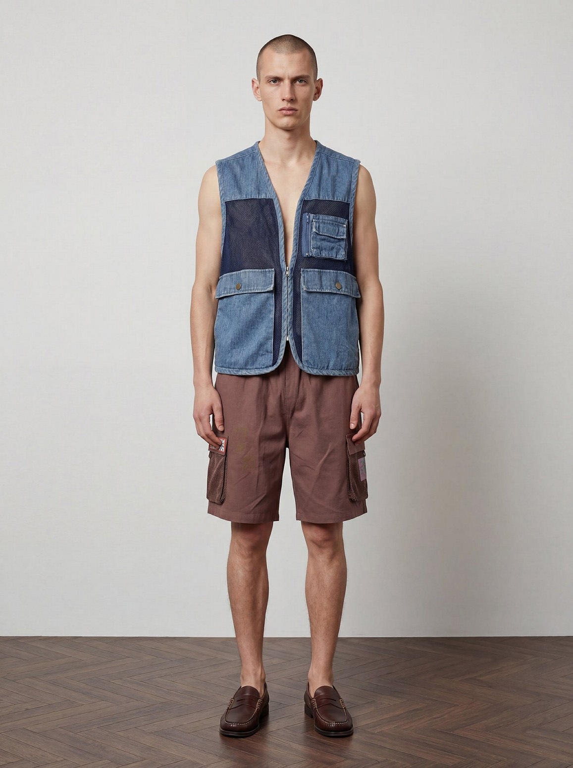 ��PAS DE MER/�ѥɥ����POSTCARD VEST �٥��� / BLUE