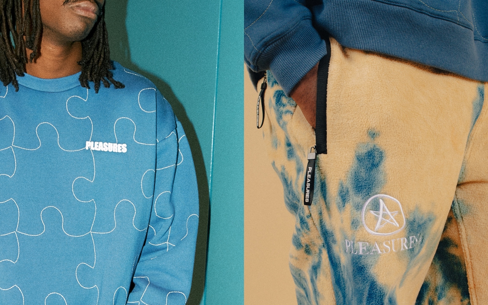 ��PLEASURES/�ץ쥸�㡼����CAFFEINE POLAR FLEECE PANT �ݡ��顼�ե꡼���ѥ�� / TAN ���� �١�����