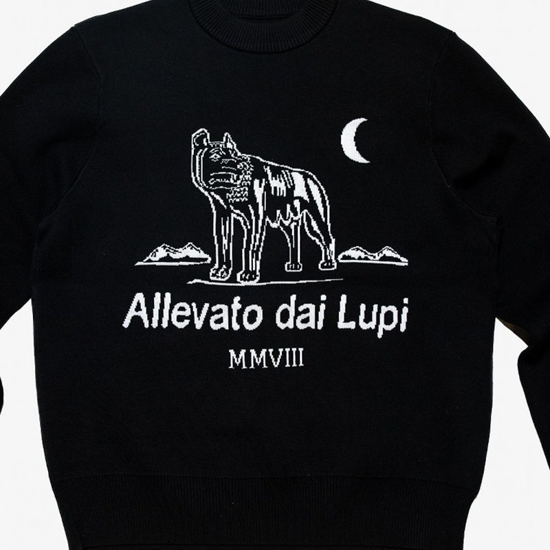 ��RAISED BY WOLVES/�쥤���ɥХ�����֥���CLUB SWEATER �������� / BLACK