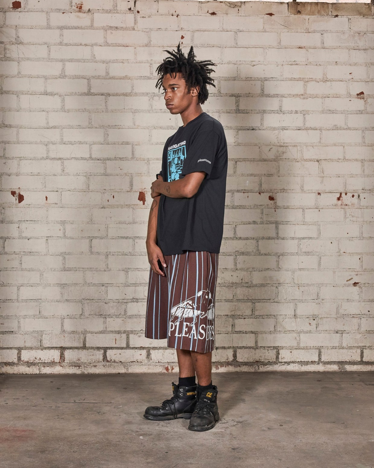 ��PLEASURES/�ץ쥸�㡼����NAVIGATE T-SHIRT T����� / BLACK