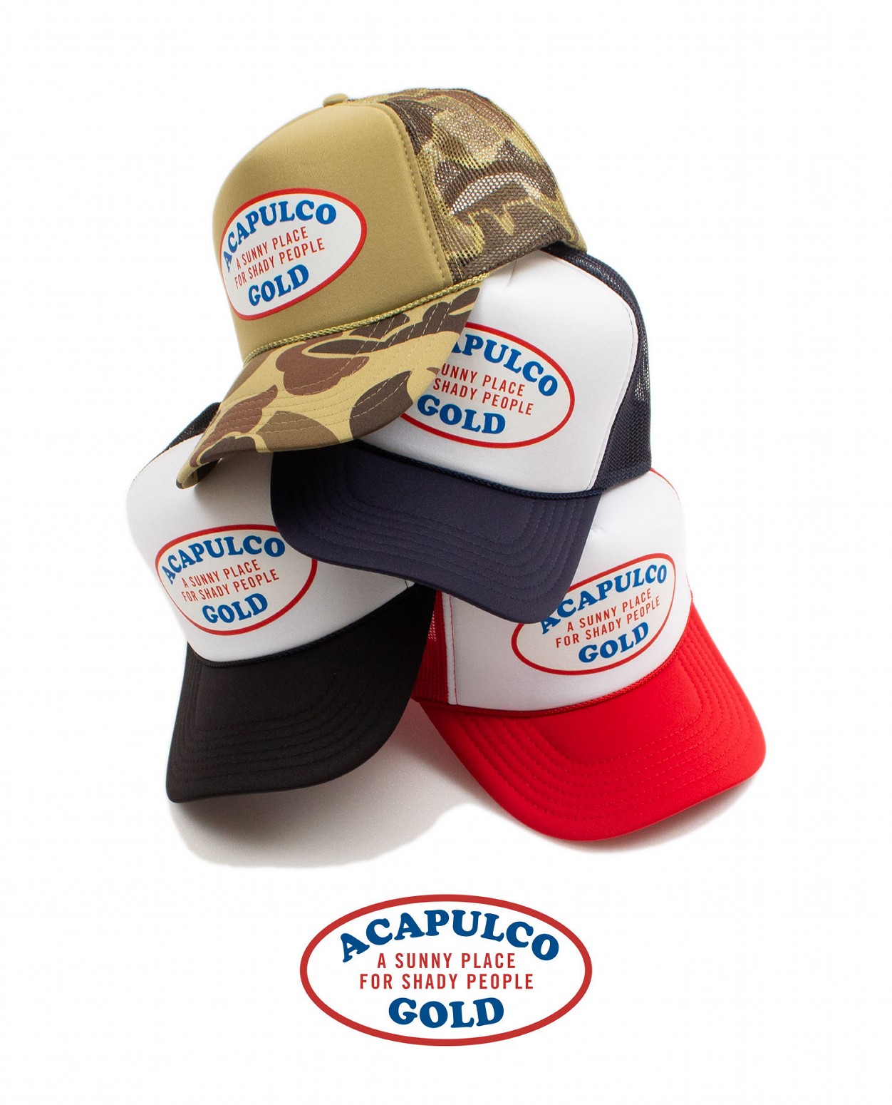 ACAPULCO GOLD/ץ륳 ɡOVAL LOGO TRUCKER CAP å / CAMO