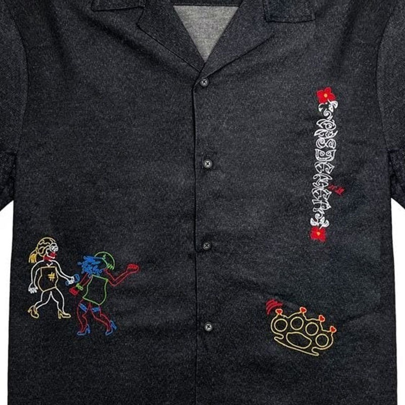 ��PAS DE MER/�ѥɥ����SBUGNINE SHIRT Ⱦµ����� / BLACK