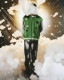 PLEASURES/ץ쥸㡼SMOKE KNITTED VARSITY JACKET Сƥ㥱å / GREEN