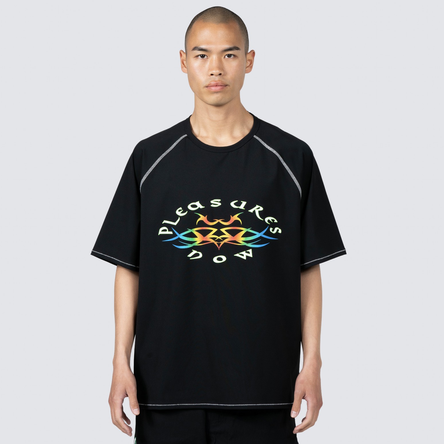 PLEASURES/ץ쥸㡼ADVENTURE RAGLAN SPORT SHIRT T / BLACK