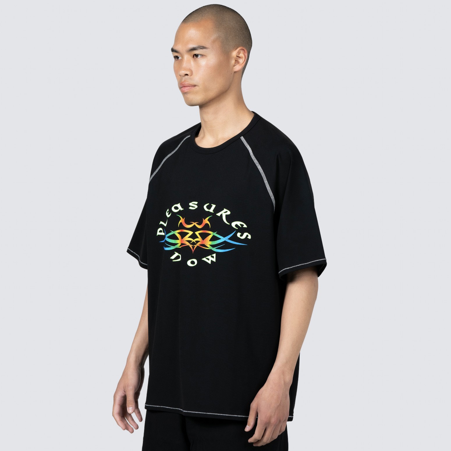 PLEASURES/ץ쥸㡼ADVENTURE RAGLAN SPORT SHIRT T / BLACK