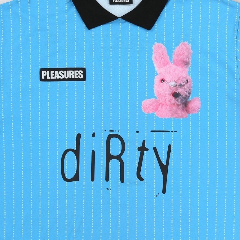 PLEASURES/ץ쥸㡼Sonic Youth/˥å桼BUNNY SOCCER JERSEY å㡼 / BLUE