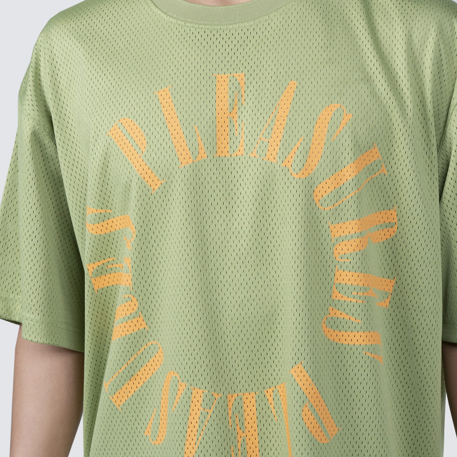 PLEASURES/ץ쥸㡼MOTIVE MESH SHIRT T / OLIVE