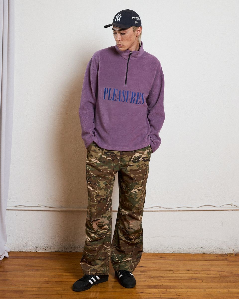��PLEASURES/�ץ쥸�㡼����ONYX HALF ZIP POLAR FLEECE �ݡ��顼�ե꡼�� / LILAC