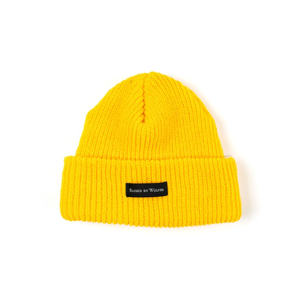 Raised By Wolves レイズドバイウルブス Waffle Knit Watch Cap ニット帽 Mustard マスタードイエロー 黄色 Raised By Wolves 帽子 After Note アフターノート 大阪 新世界ストリートファッション Laブランド正規取り扱い通販ショップ