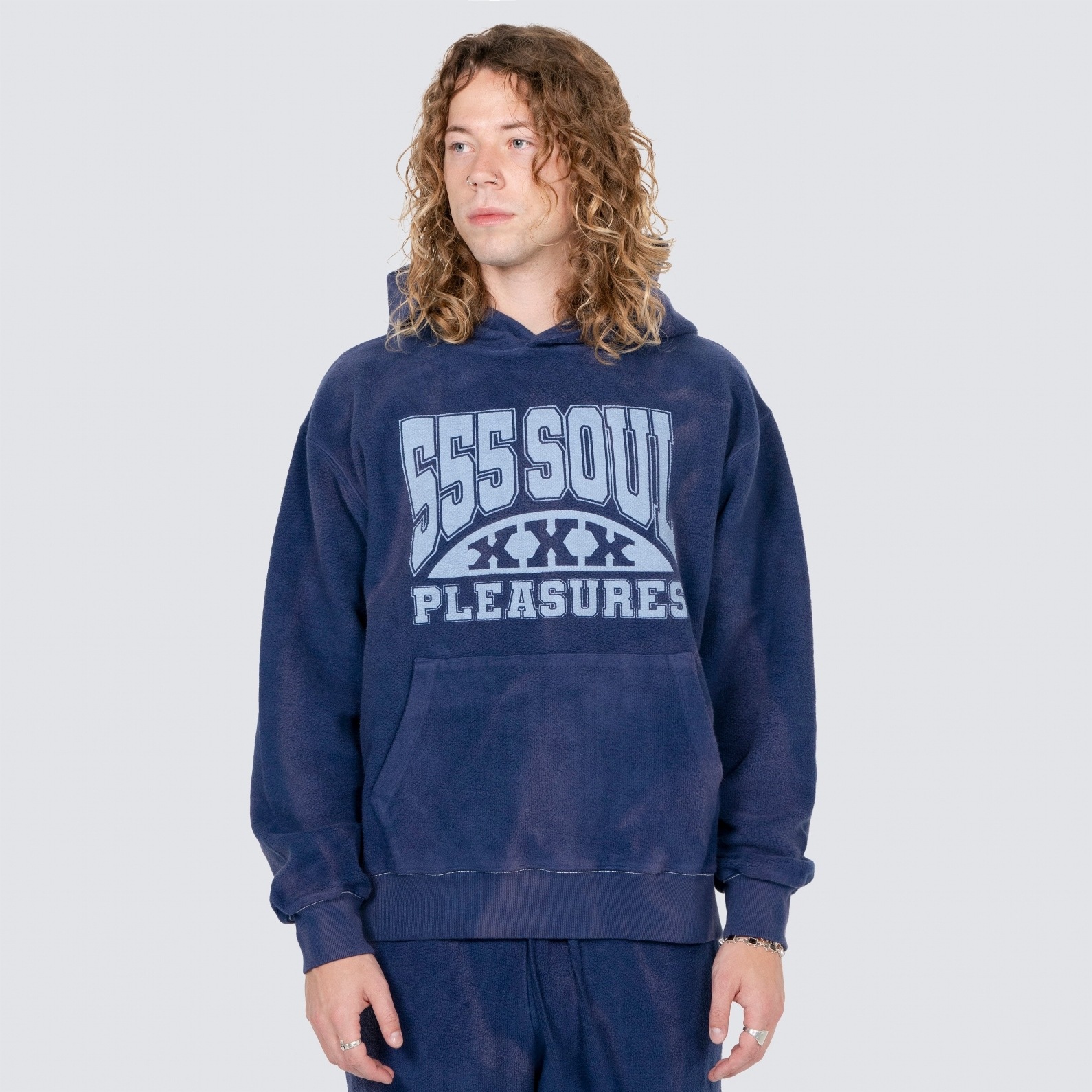 ��PLEASURES/�ץ쥸�㡼����555 SOUL/�ȥ�ץ�ե����֥������53X INSIDE OUT HOODIE �ѡ����� / NAVY