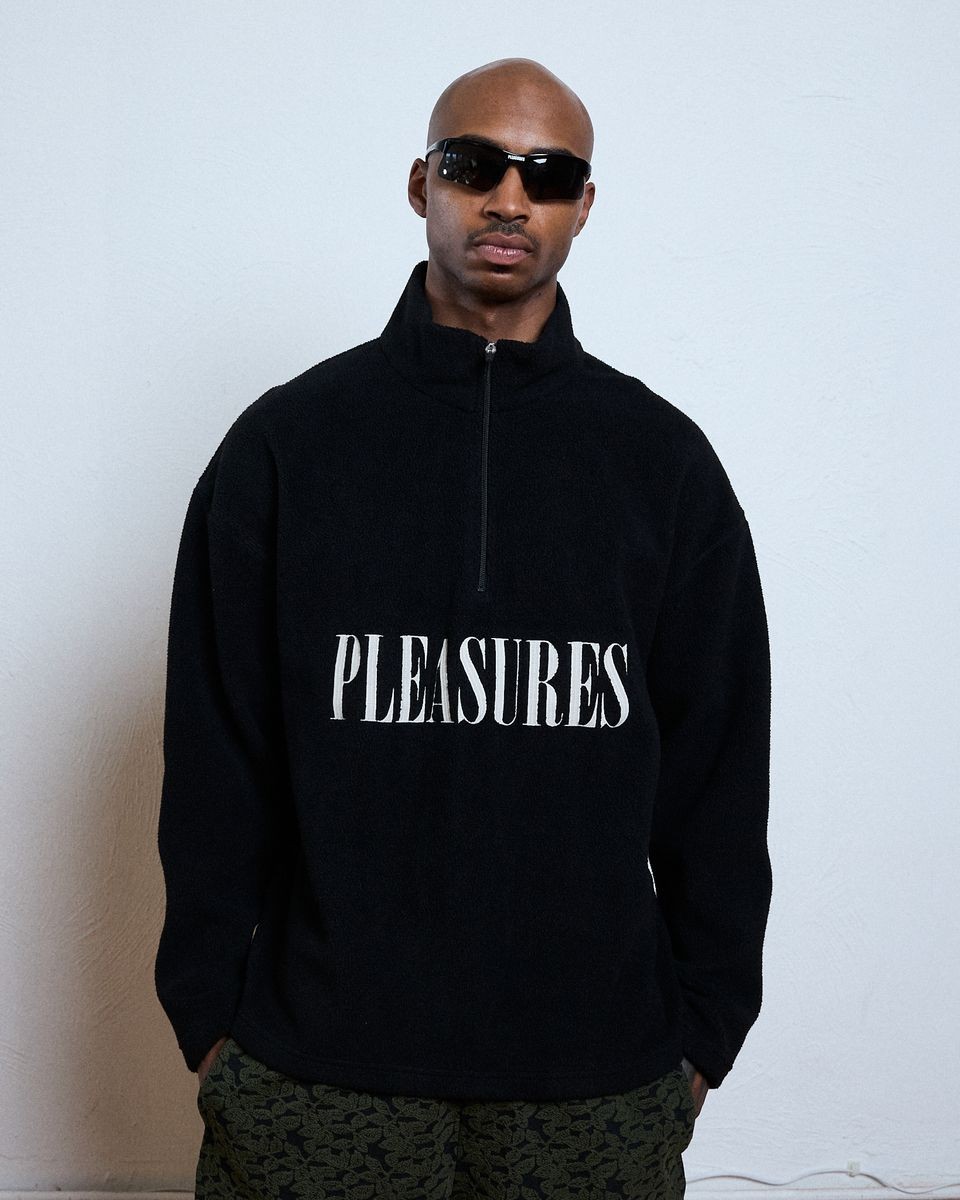 ��PLEASURES/�ץ쥸�㡼����ONYX HALF ZIP POLAR FLEECE �ݡ��顼�ե꡼�� / BLACK