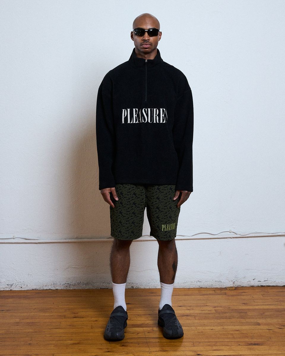 ��PLEASURES/�ץ쥸�㡼����ONYX HALF ZIP POLAR FLEECE �ݡ��顼�ե꡼�� / BLACK