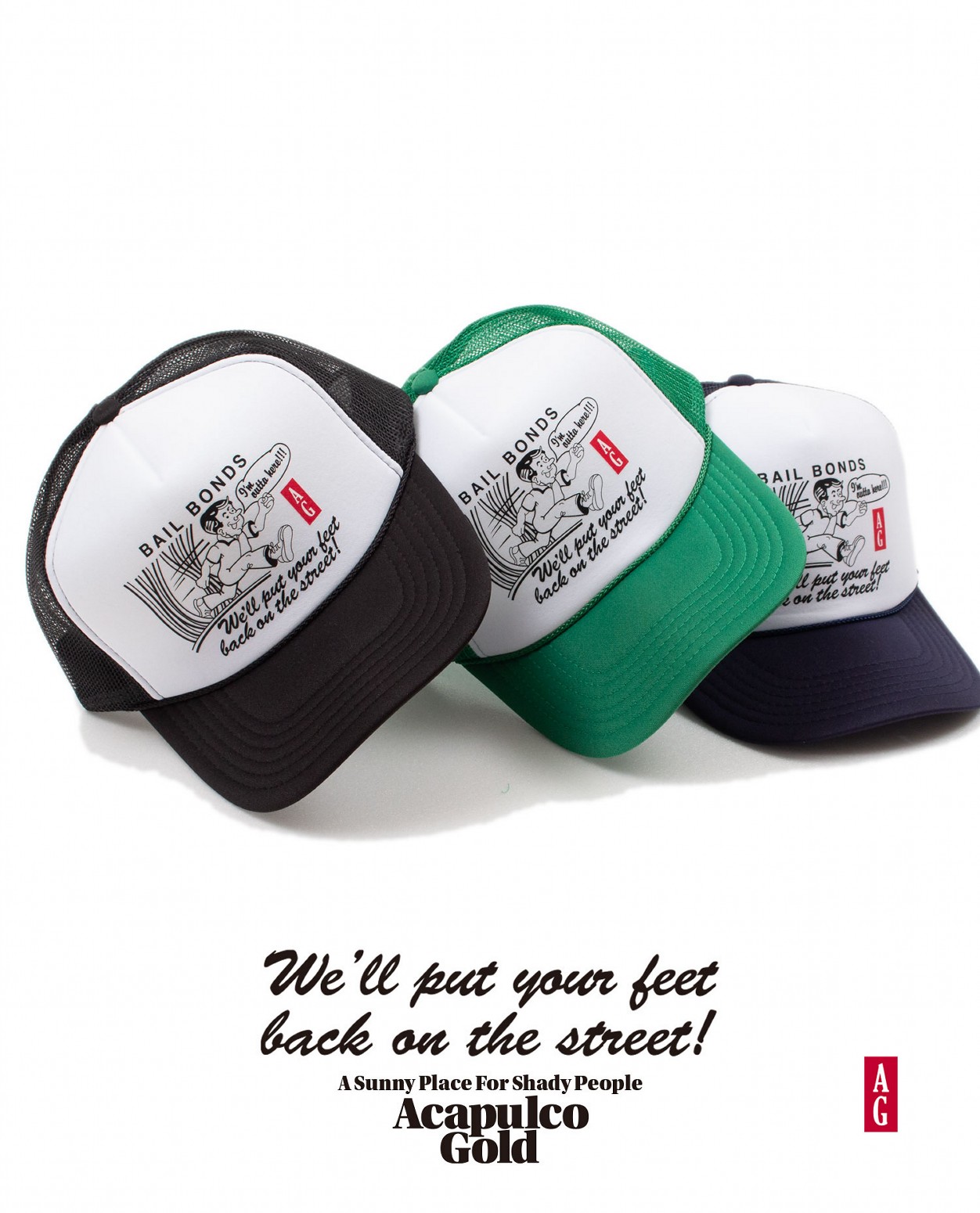 ACAPULCO GOLD/ץ륳 ɡBAIL BOND TRUCKER CAP å /NAVY/WHITE