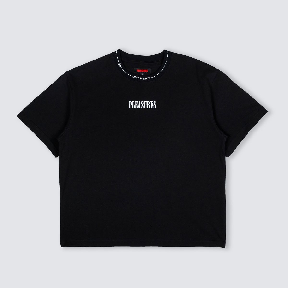 PLEASURES/ץ쥸㡼CUT HERE HEAVYWEIGHT SHIRT T / BLACK