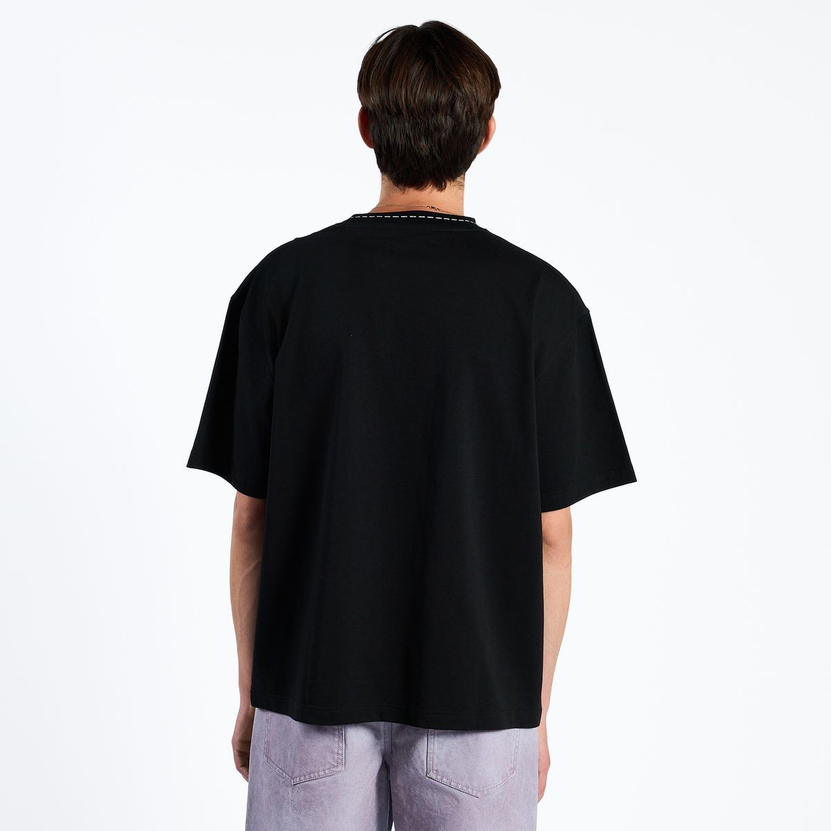PLEASURES/ץ쥸㡼CUT HERE HEAVYWEIGHT SHIRT T / BLACK