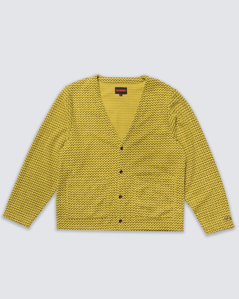 ��PLEASURES/�ץ쥸�㡼����ZIGZAG CARDIGAN �����ǥ����� / WASABI