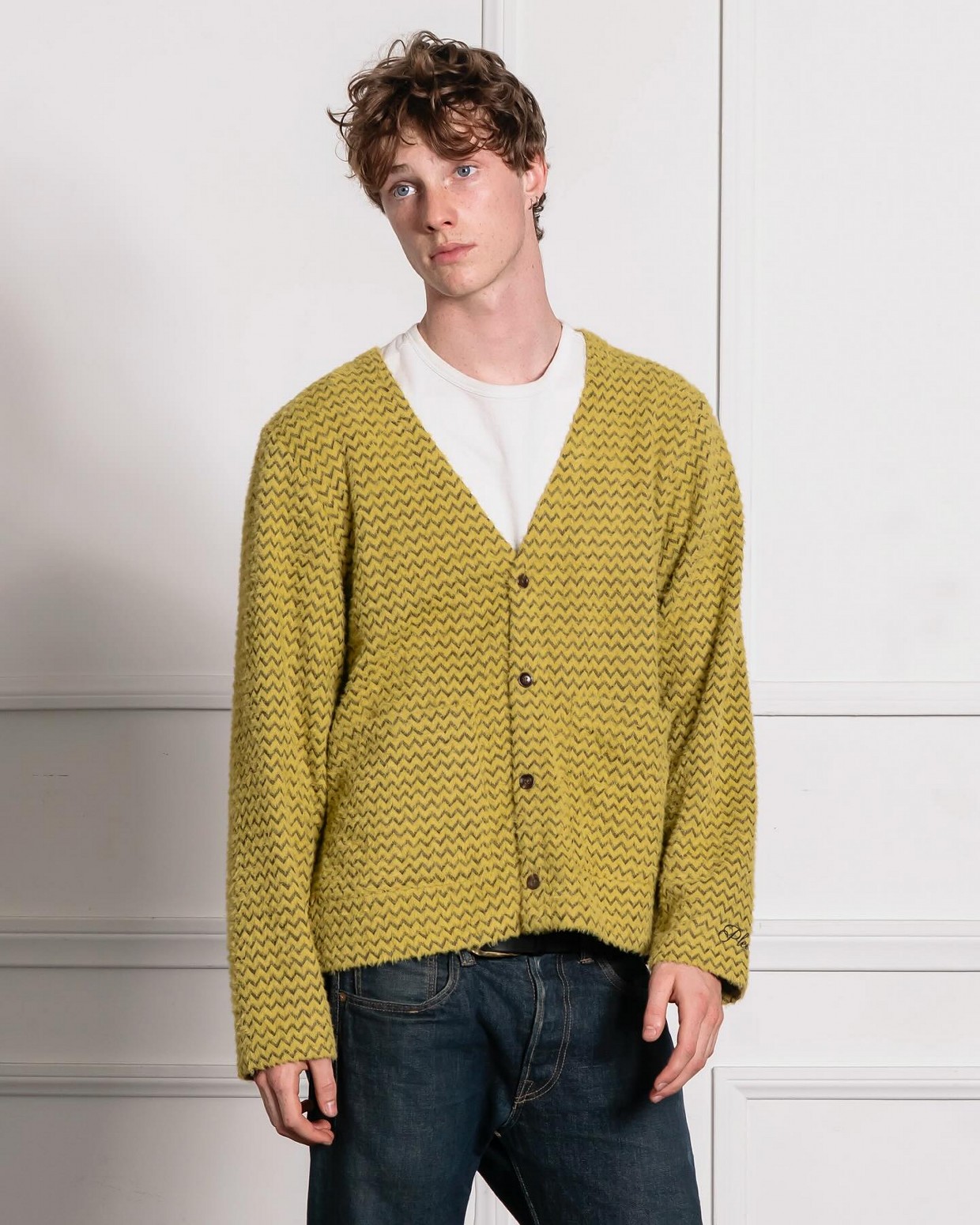 ��PLEASURES/�ץ쥸�㡼����ZIGZAG CARDIGAN �����ǥ����� / WASABI