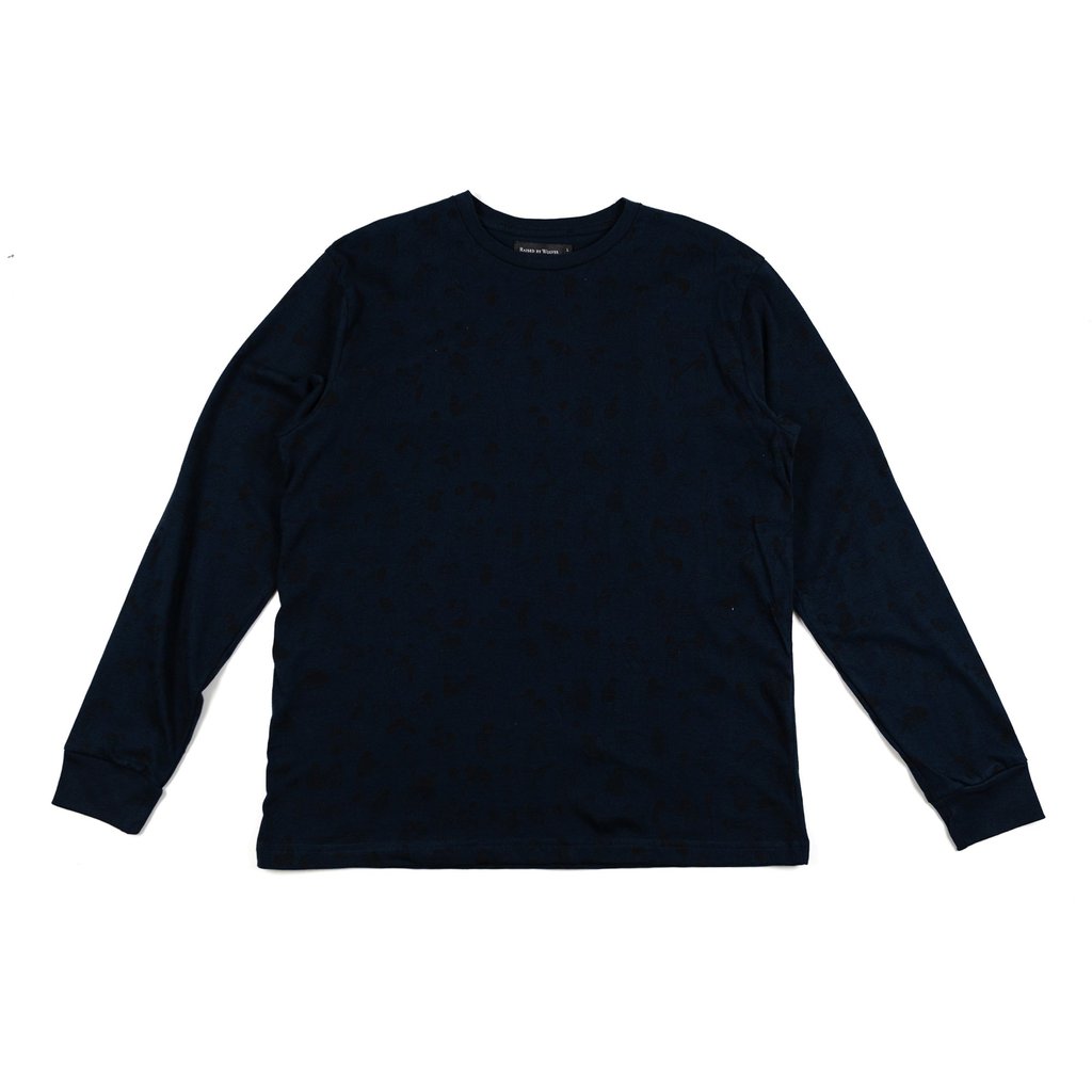 ��RAISED BY WOLVES/�쥤���ɥХ�����֥���RIOT LONG SLEEVE T-SHIRT ����T����� / NAVY �ͥ��ӡ� �� JERSEY