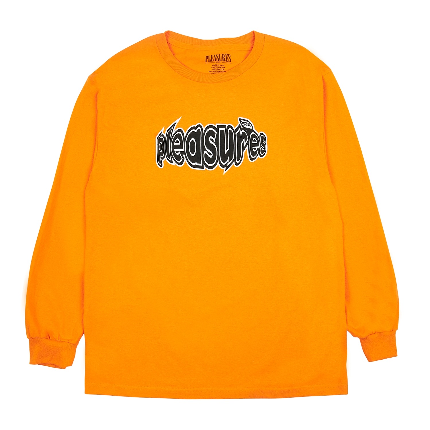 PLEASURES/ץ쥸㡼STRAIN LOGO LONGSLEEVE T-SHIRT ĹµT / ORANGE 