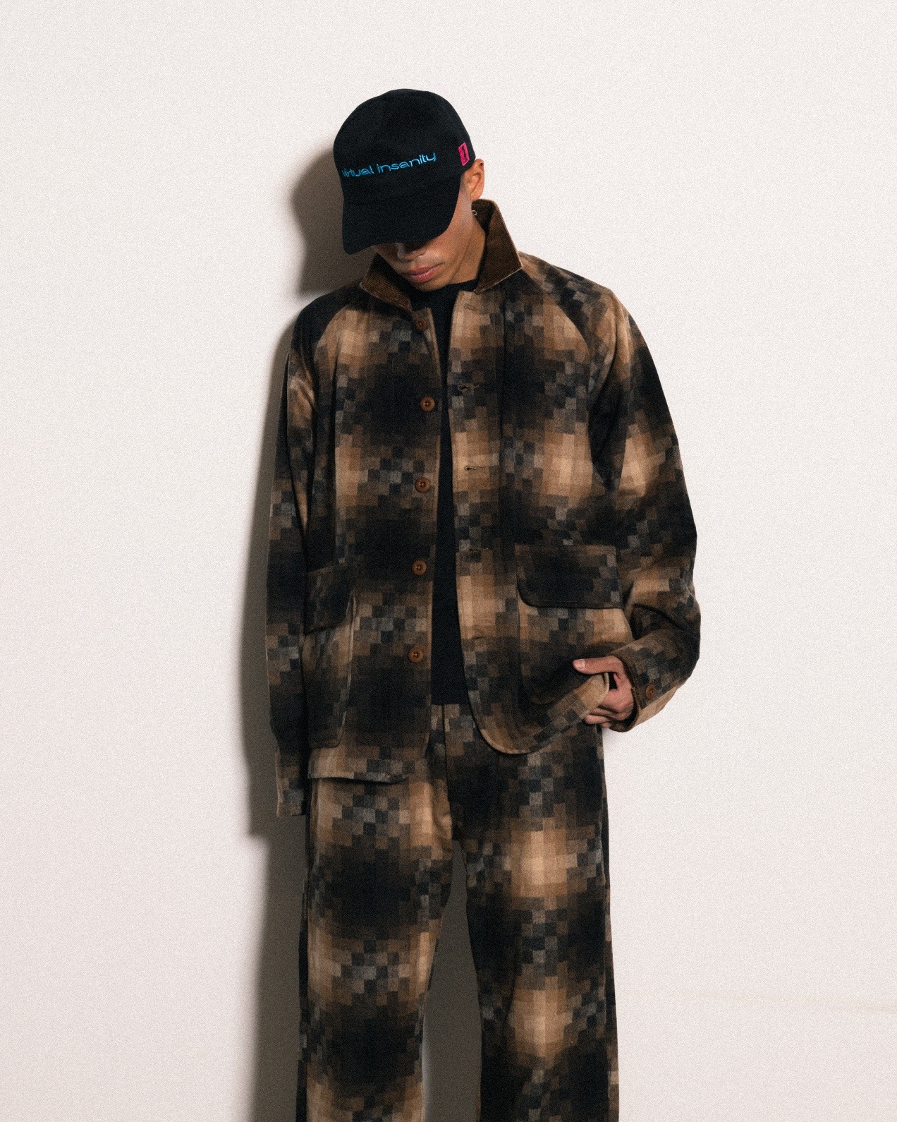 PLEASURES/ץ쥸㡼MARLIN CHECKER WORK JACKET 㥱å / BROWN