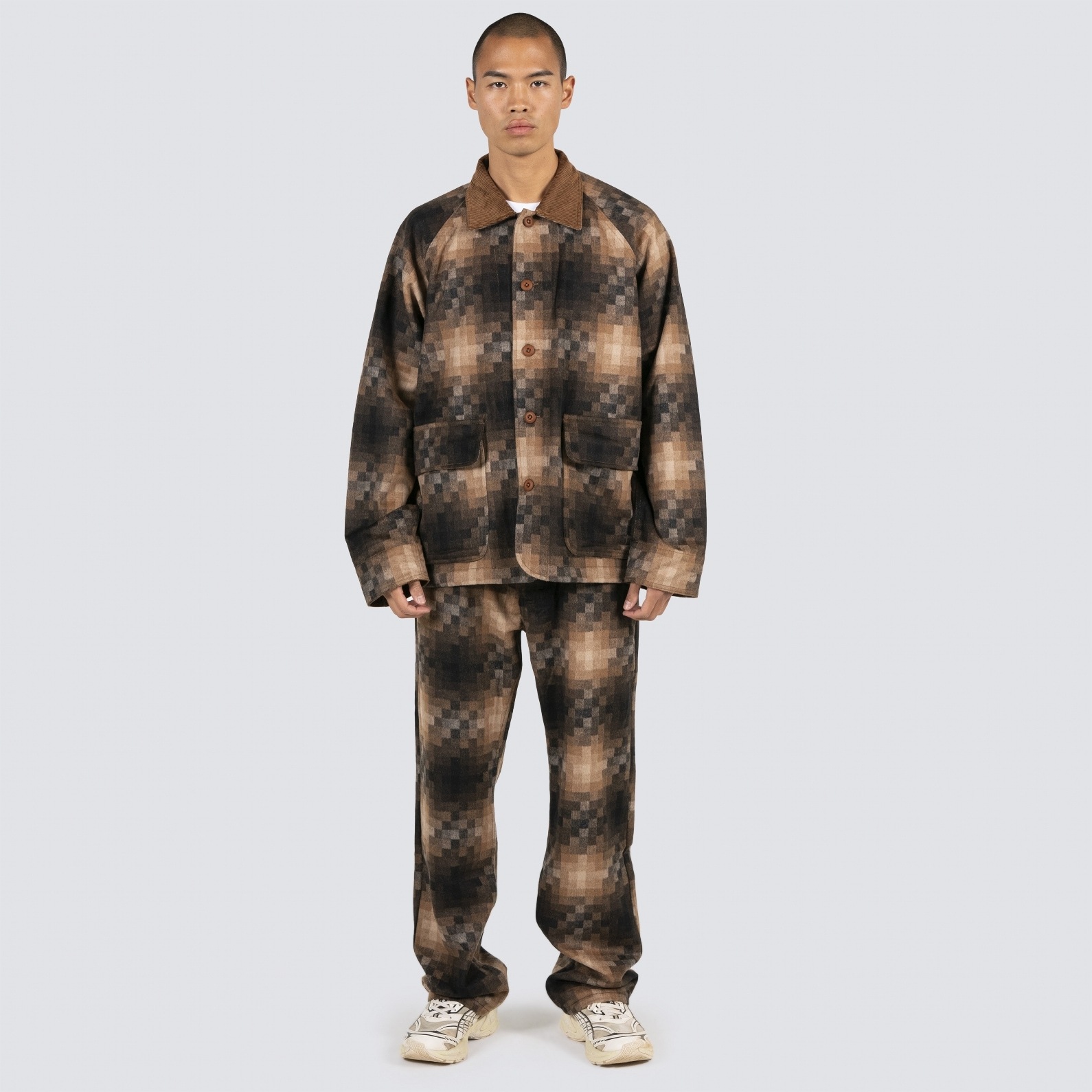 PLEASURES/ץ쥸㡼MARLIN CHECKER WORK JACKET 㥱å / BROWN