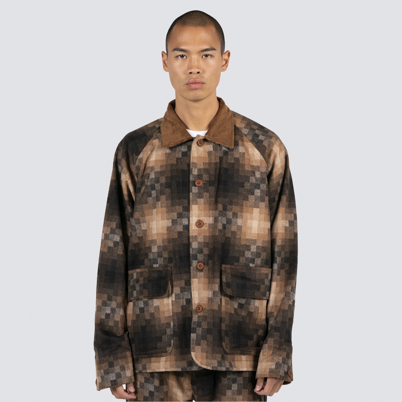 PLEASURES/ץ쥸㡼MARLIN CHECKER WORK JACKET 㥱å / BROWN