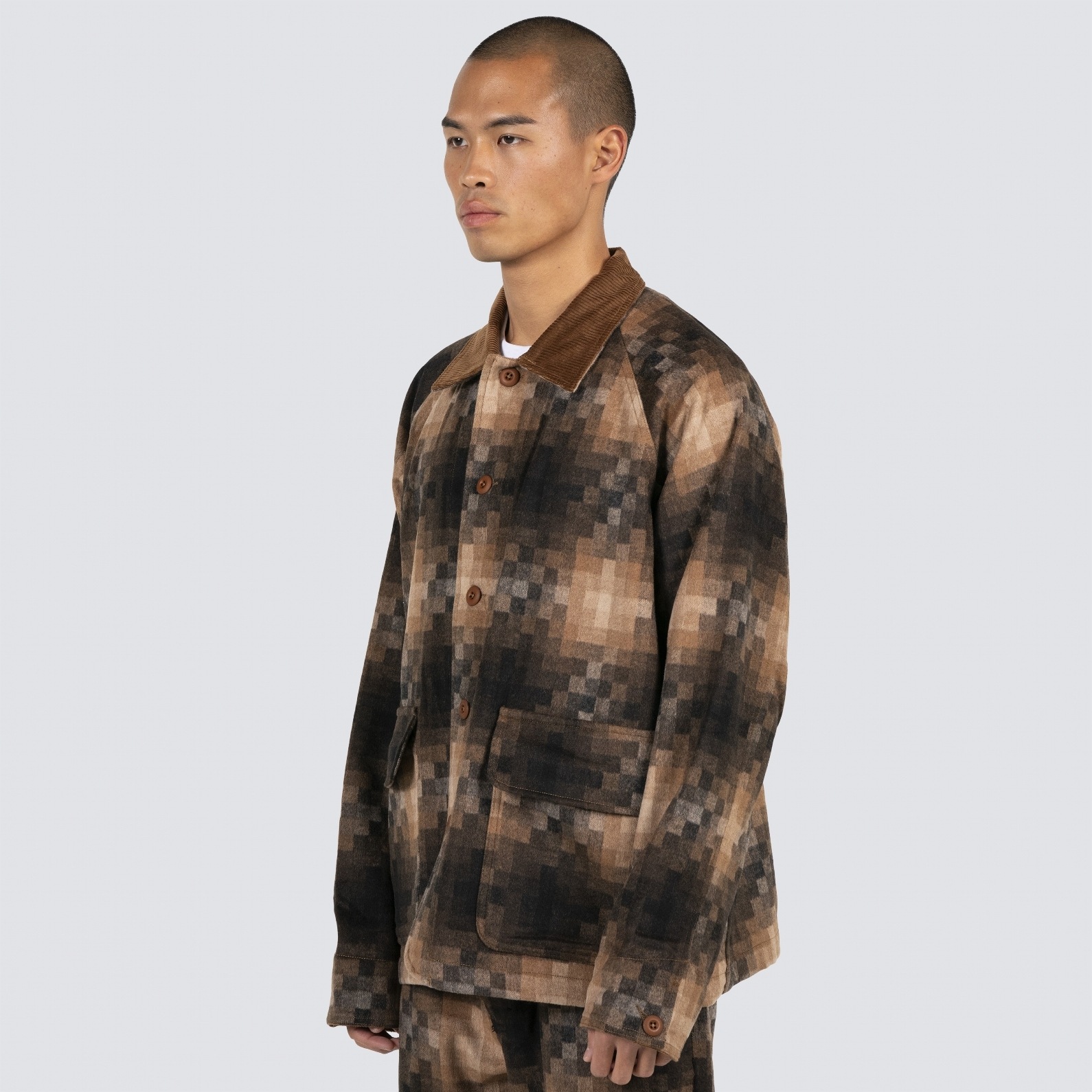 PLEASURES/ץ쥸㡼MARLIN CHECKER WORK JACKET 㥱å / BROWN