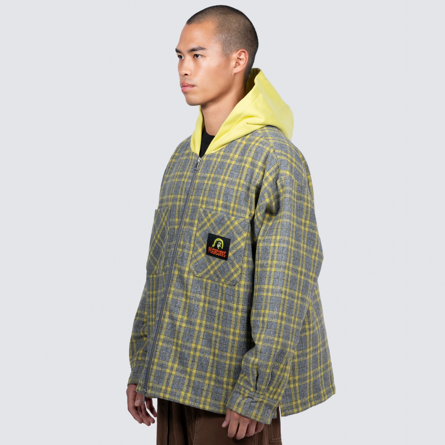 ��PLEASURES/�ץ쥸�㡼����WOLF HOODED OVERSHIRT �����С������ / GREY