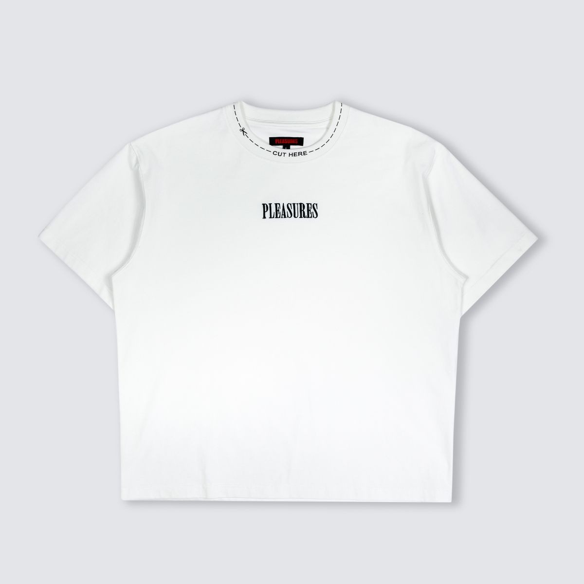 PLEASURES/ץ쥸㡼CUT HERE HEAVYWEIGHT SHIRT T / WHITE