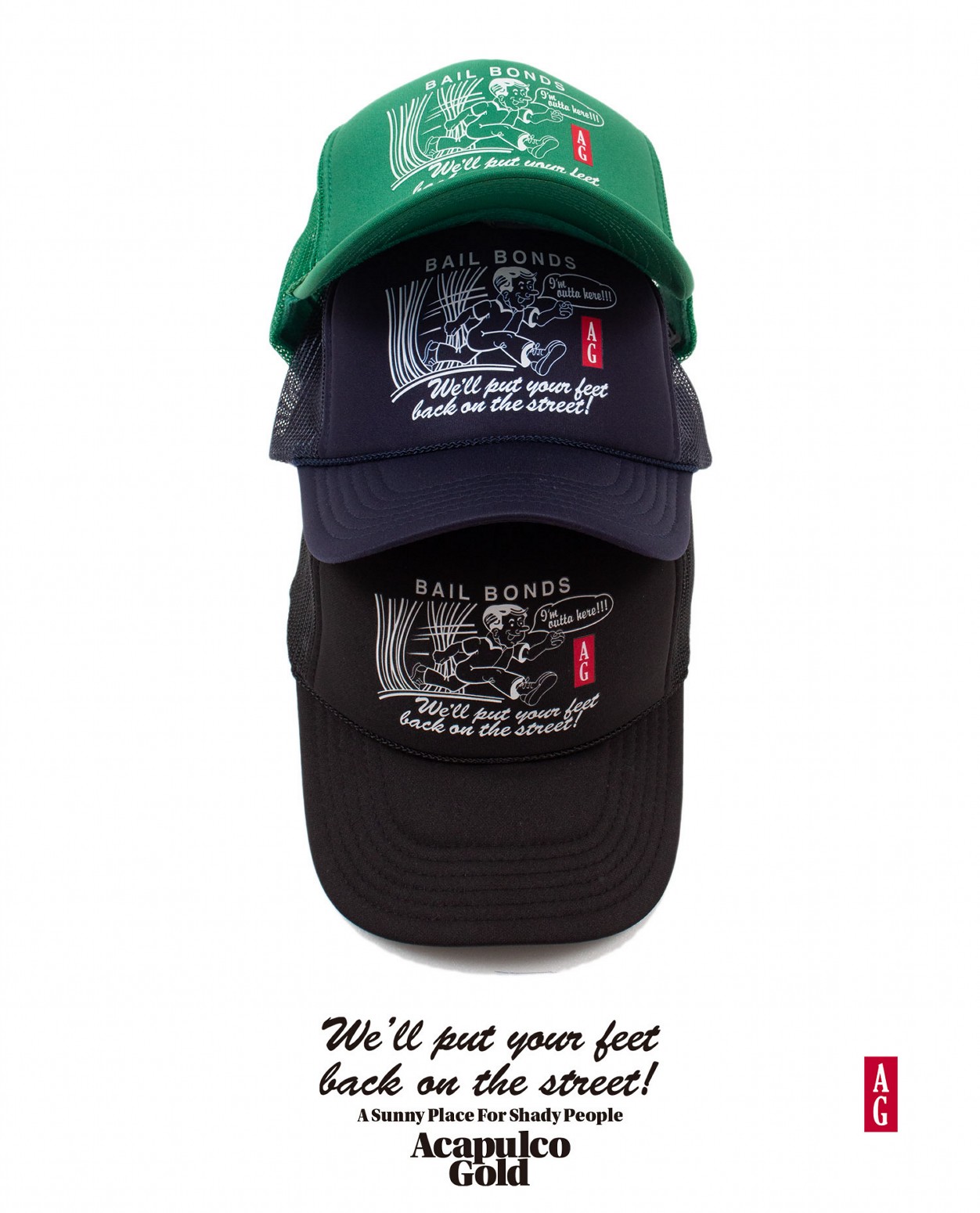ACAPULCO GOLD/ץ륳 ɡBAIL BOND TRUCKER CAP å / BLACK