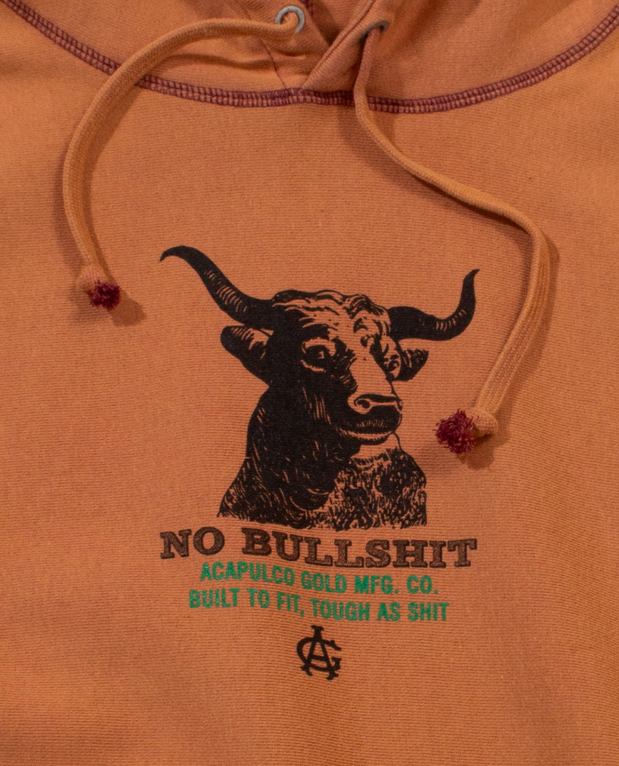 ��ACAPULCO GOLD/�����ץ륳 ������ɡ�NO BULLSHIT PULLOVER HOODED SWEATSHIRT �ѡ����� / WASHED BURGUNDY
