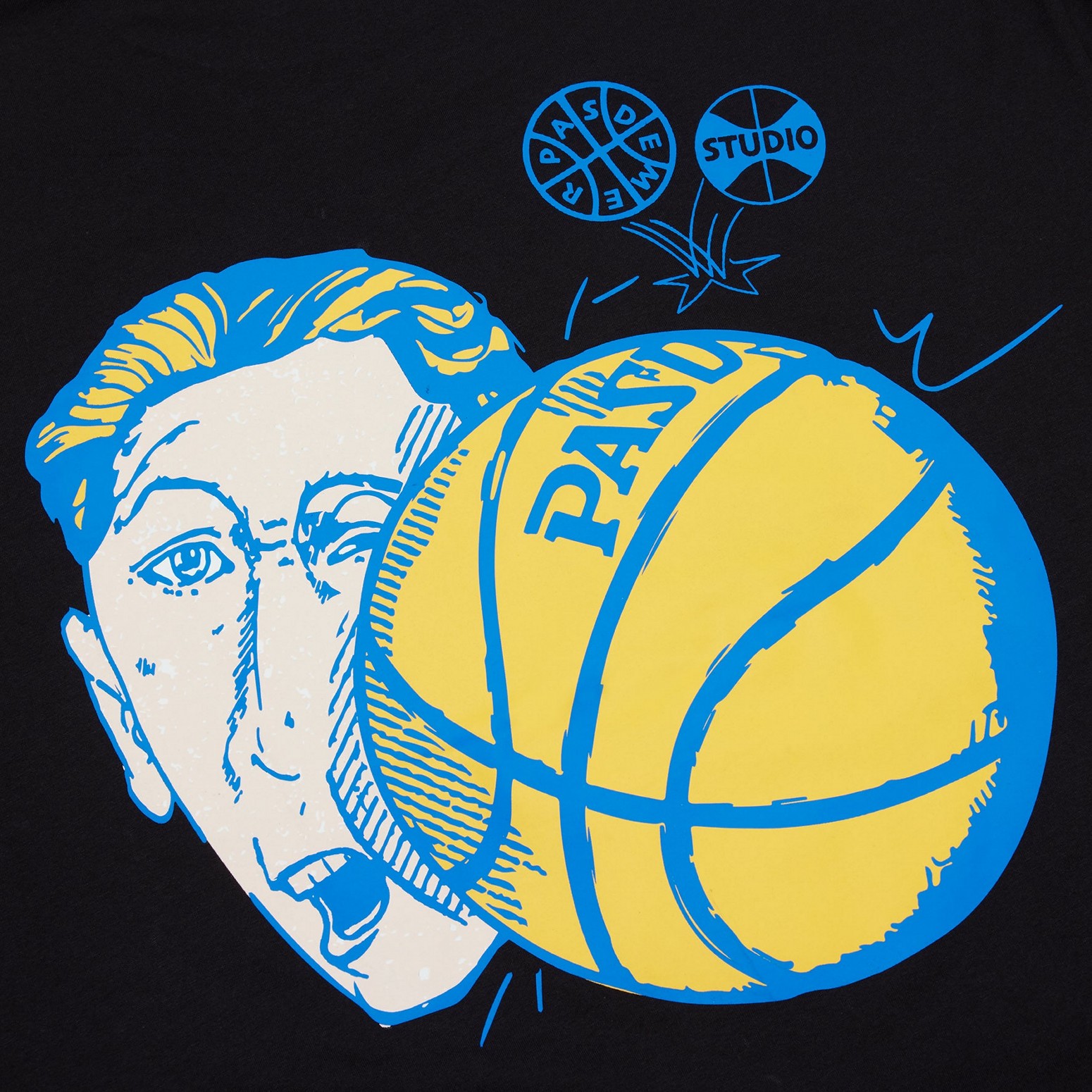 ��PAS DE MER/�ѥɥ����BASKETBALL TEE T����� / OLD BLACK