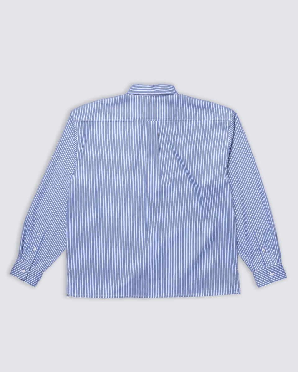 ��PLEASURES/�ץ쥸�㡼����IMPACT BUTTON UP Ĺµ����� / BLUE