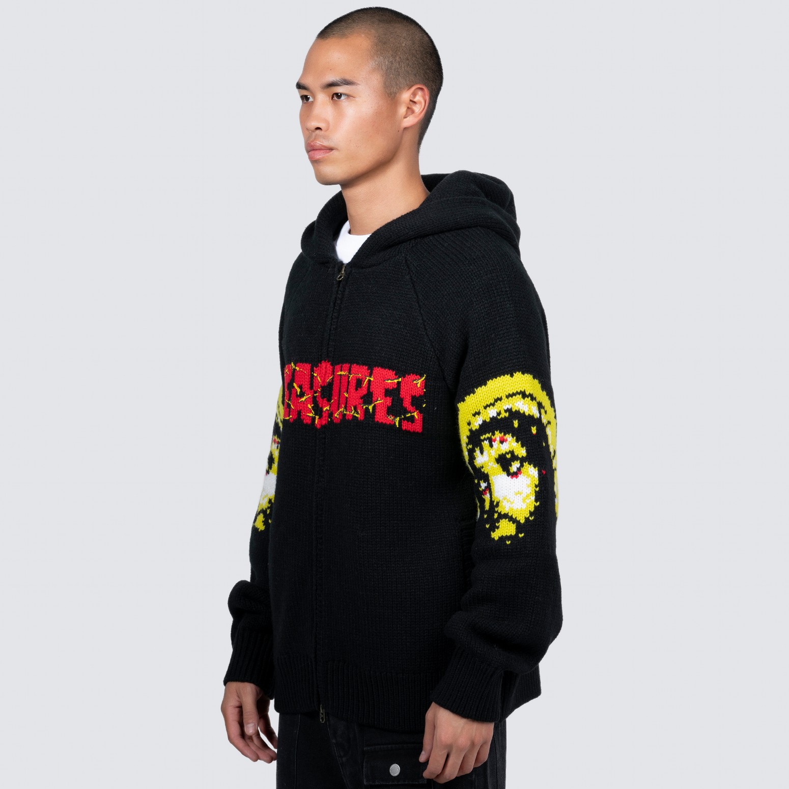 ��PLEASURES/�ץ쥸�㡼����CHOSEN KNITTED HOODIE �˥åȥա��ǥ��� / BLACK