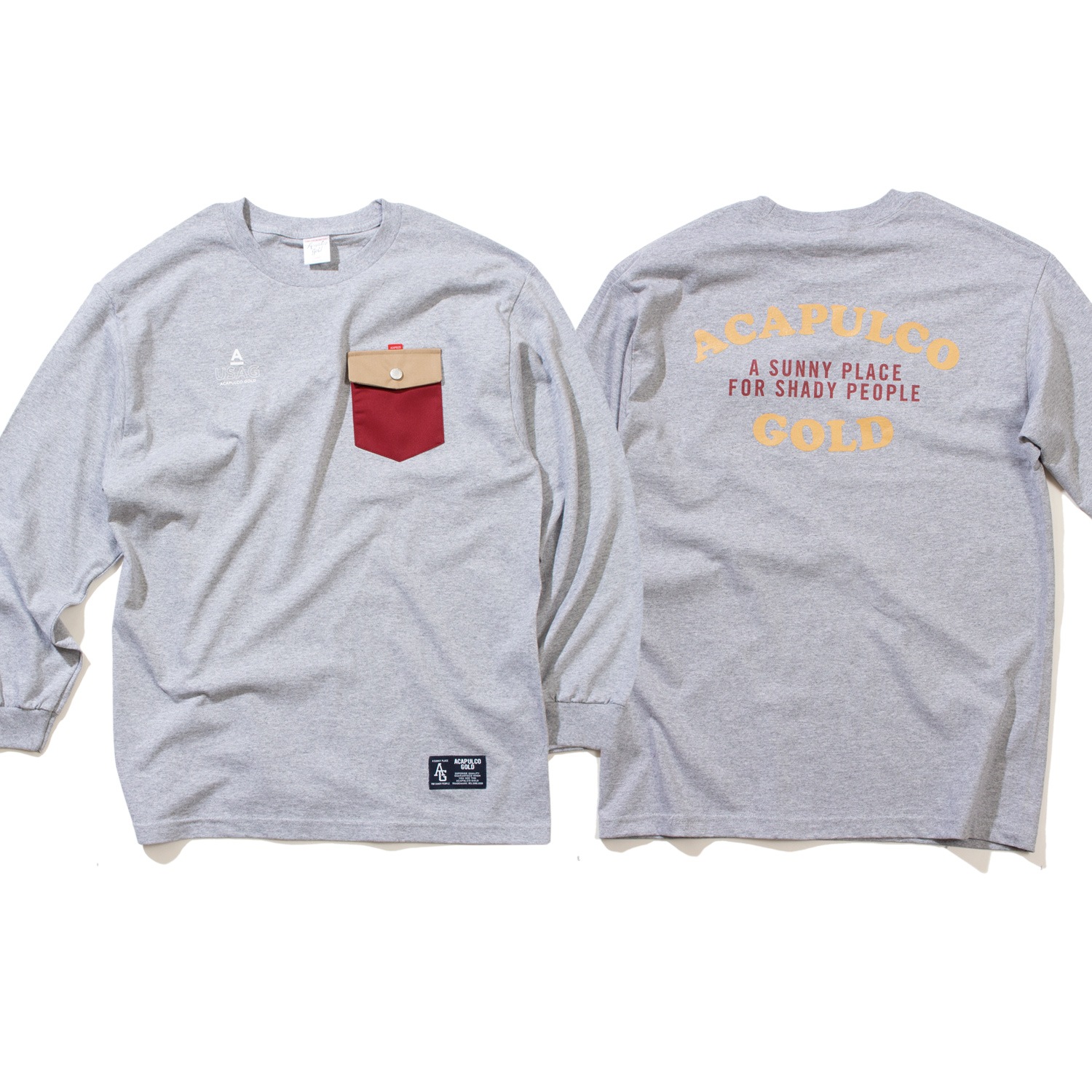 ACAPULCO GOLD/ץ륳 ɡSNAP BUTTON POCKET L/S TEE ĹµT / HEATHER GREY 졼