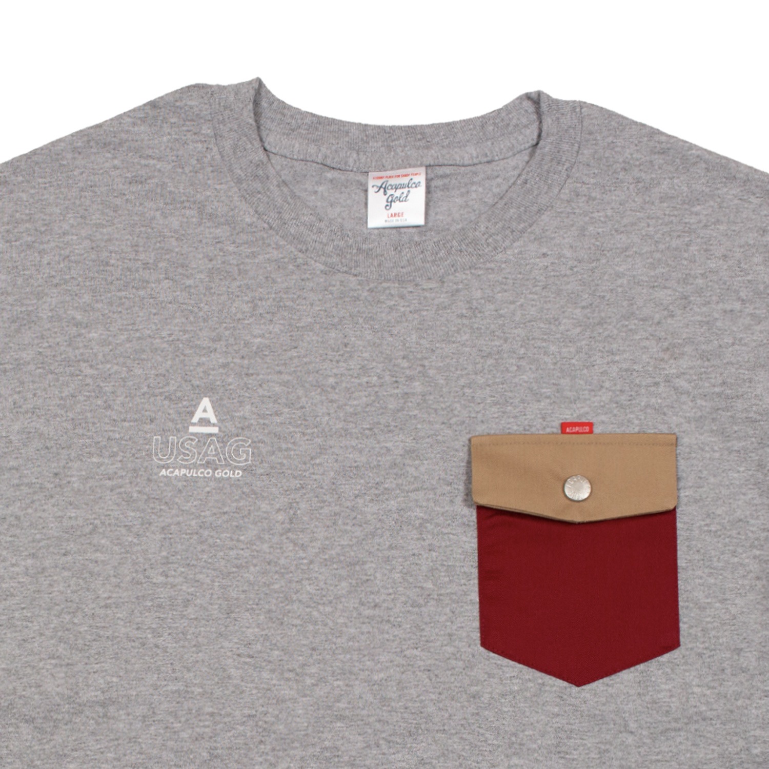 ACAPULCO GOLD/ץ륳 ɡSNAP BUTTON POCKET L/S TEE ĹµT / HEATHER GREY 졼