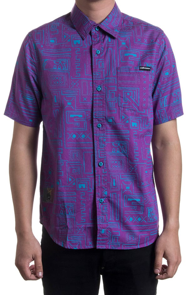 THE HUNDREDS/ϥɥåġGEO SS WOVEN Ⱦµ / PURPLE ѡץ