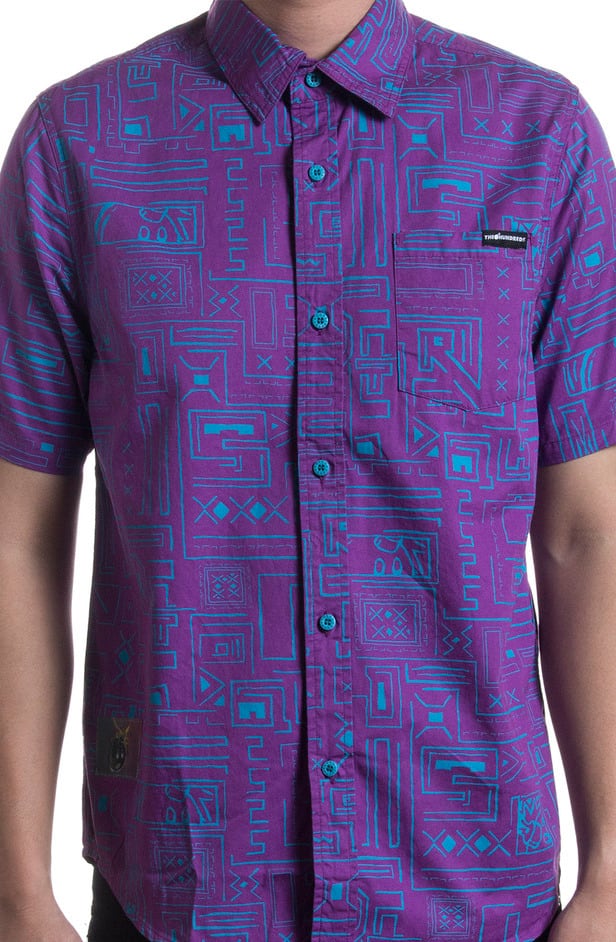 THE HUNDREDS/ϥɥåġGEO SS WOVEN Ⱦµ / PURPLE ѡץ