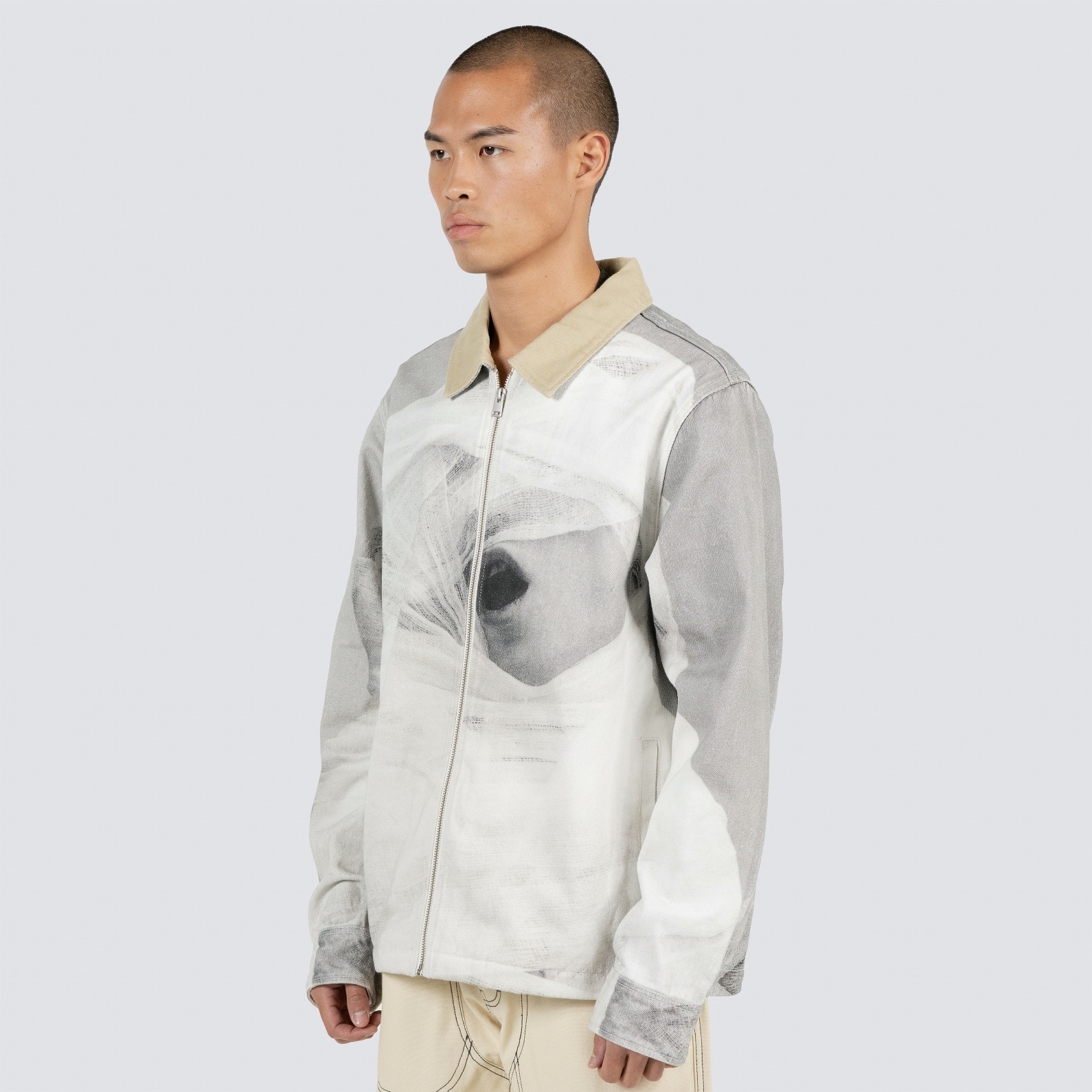 ��PLEASURES/�ץ쥸�㡼����ROBERT MAPPLETHORPE/���С��ȡ��ᥤ�ץ륽���ס�GAUZE WORK JACKET ������㥱�å� / GREY