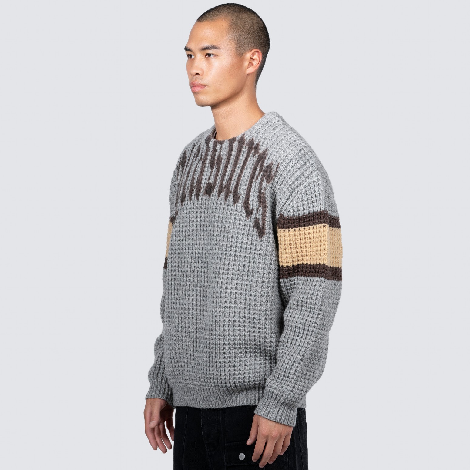 ��PLEASURES/�ץ쥸�㡼����TWITCH CHUNKY KNIT SWEATER �������� / HEATHER GREY