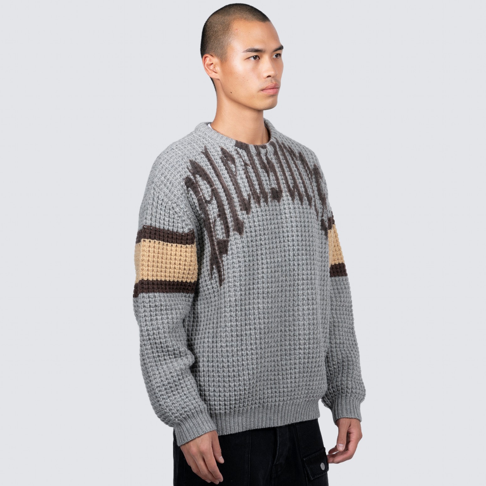 ��PLEASURES/�ץ쥸�㡼����TWITCH CHUNKY KNIT SWEATER �������� / HEATHER GREY
